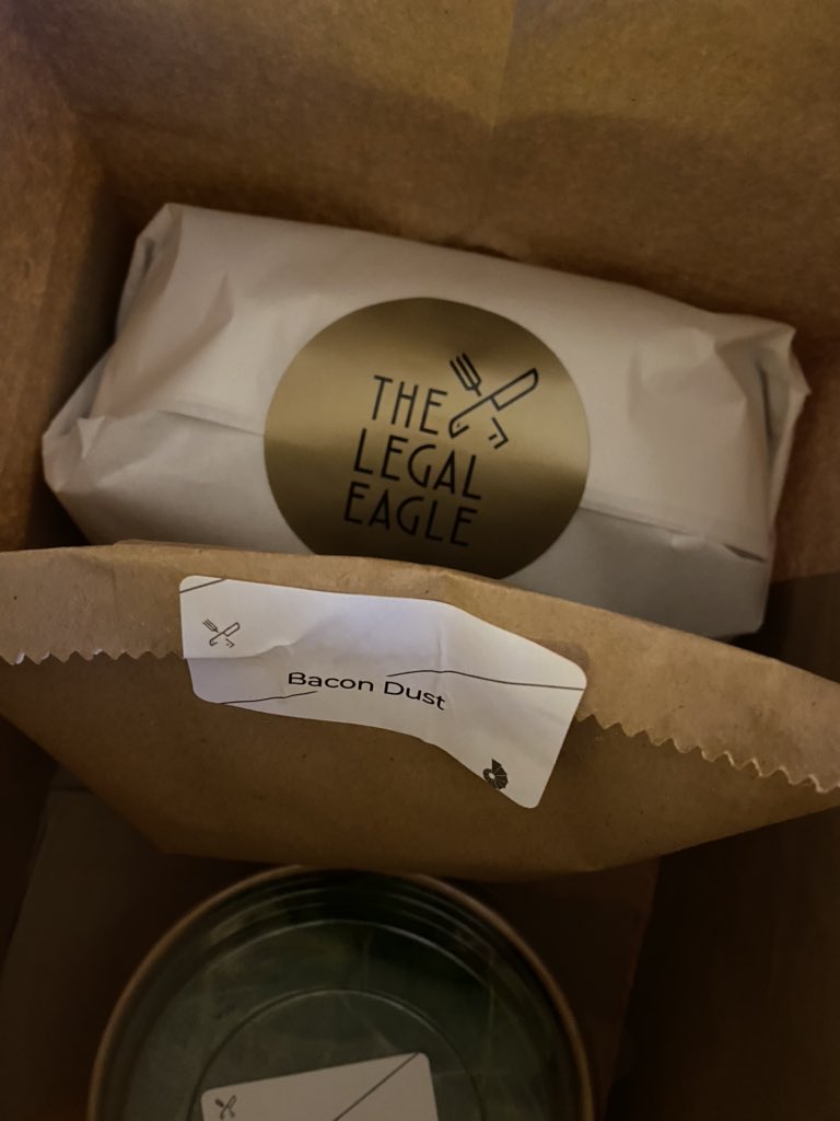 AoifeCarrigy_'s tweet photo. Well this is exciting 😃 Yes that says BACON DUST people.
Thanks so much to @TheWindingStair / Legal Eagle for a #mediasample of their weekly menu which sounds so delicious and features some of my favourite treats from two of my favourite Dublin restaurants. Will report back... https://t.co/7h0sBOV2I5