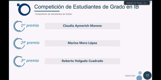 BiomedicalUrjc's tweet photo. #CASEIB2020 
Roberto Holgado Cuadrado 3er Puesto Competición Estudiantes GIB https://t.co/2jIZJ8cJAQ