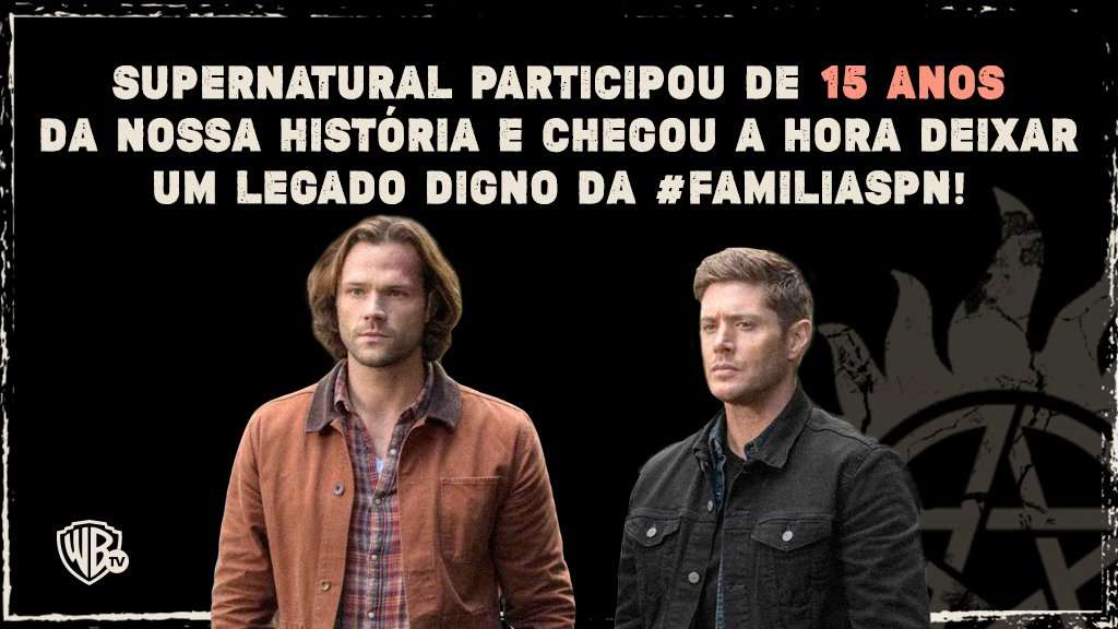WarnerChannelBR's tweet photo. Chegou a hora da #FamiliaSPN deixar seu legado e ajudar crianças a contarem suas histórias, assim como os irmãos Winchester! Apoie a nossa iniciativa social em parceria com o @institutofh e a BandUp! 🖤 

Link: https://t.co/bryzecfCHL https://t.co/9eukgnvsin