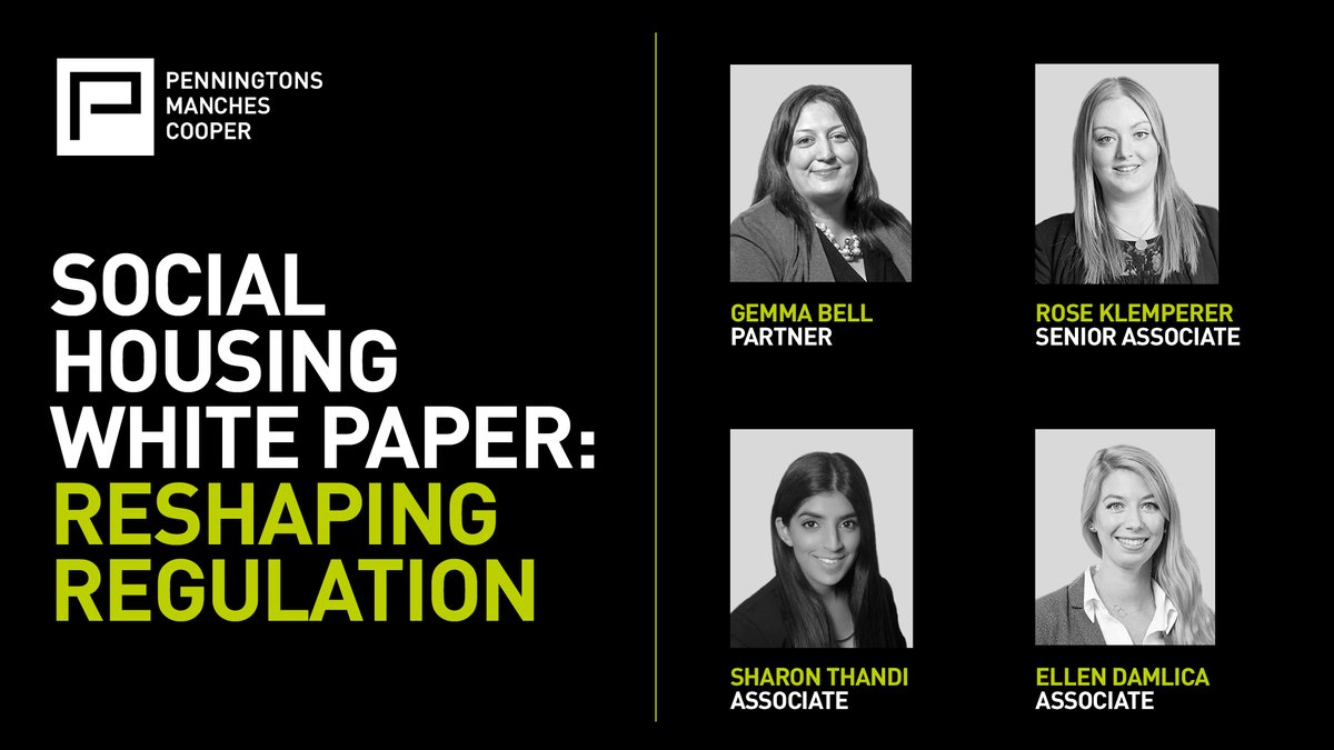 Penningtonslaw's tweet photo. Our #socialhousing team has released a podcast episode focused on some of the key themes to have come out of the recently published white paper. To listen to @Gemma_A_Bell, @RoseKlemperer, @EllenDamlica and @SharonThandi07’s discussion, please click here: https://t.co/S29Dyx5yrV https://t.co/rcE9F4mm1m