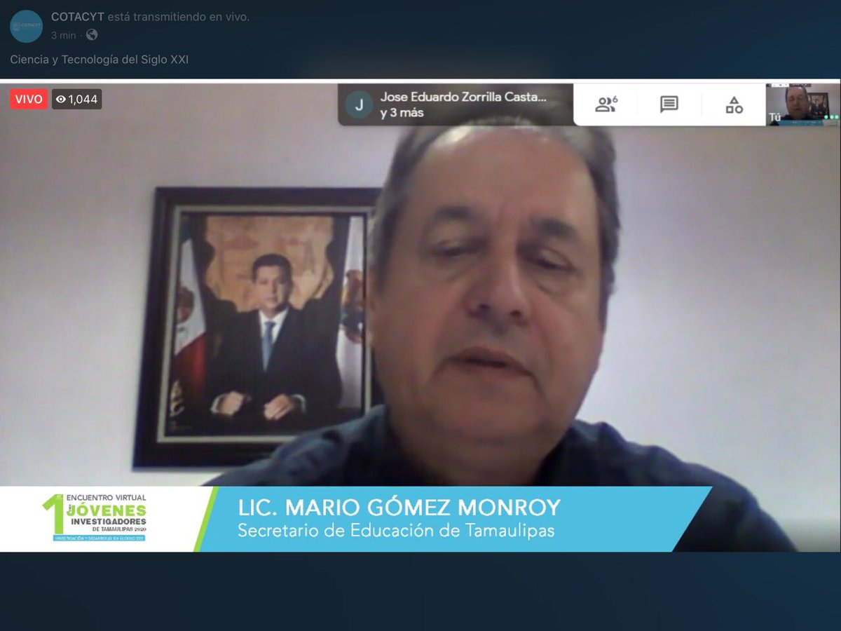 COTACYT's tweet photo. Inician los trabajos del 1er. Encuentro Virtual para Jóvenes Investigadores 2020. Sigue la transmisión en vivo: https://t.co/5TNL0SsQ5r @gobtam @EDUCATAM @Rednacecyt @GmzMonroyMario @ArnoldodelaGarz @AlonsoHuerta #1EJITamVirtual #EncuentroTam #CTITam https://t.co/Fdk1vjusnj