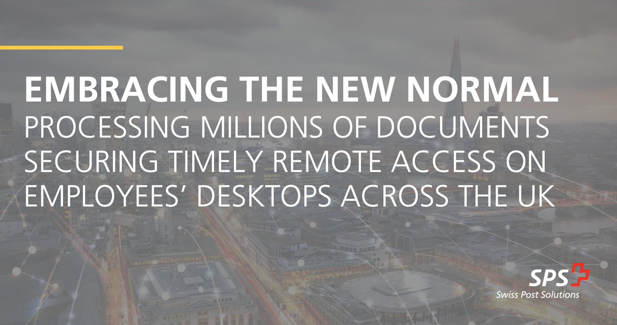 As a response to UK’s lockdown in spring 2020, SPS implemented a two-year digitisation programme for Zurich Insurance within just two weeks, making incoming documents available to a dispersed workforce.
okt.to/XqkJPD
#newnormal #digitaltransformation #remoteworking