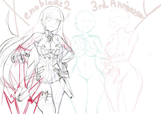 ゼノブレイド2 3周年……絶対良い絵にする……! 