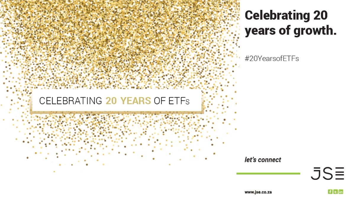 JSE_Group's tweet photo. Today we celebrate 20 Years of Exchange Traded Funds in ๐ฟ๐ฆ and we wish @SATRIX_SA a Happy 20th Birthday.
#20YearsofETFs https://t.co/Ce4EBrHiqw