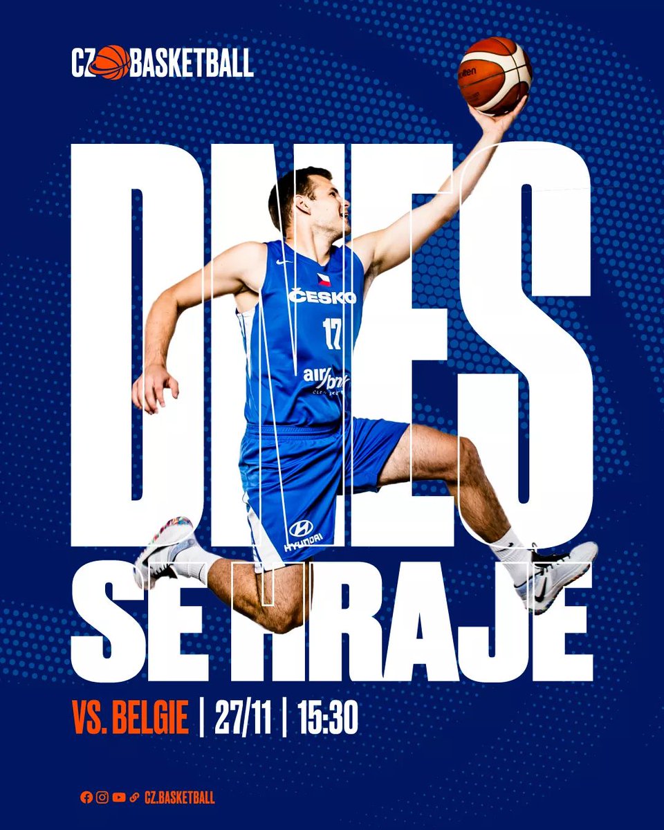 Od 15:30 uvidíte nejen létajícího Jaromír Bohačík. 🇨🇿 https://t.co/g0bKUj5xXJ vs. Basketball Belgium 🇧🇪 živě z Litvy na obrazovkách ČT sport. 🏀 #rvisejakolev #czbasketball #cesko https://t.co/rdXNvak0NA