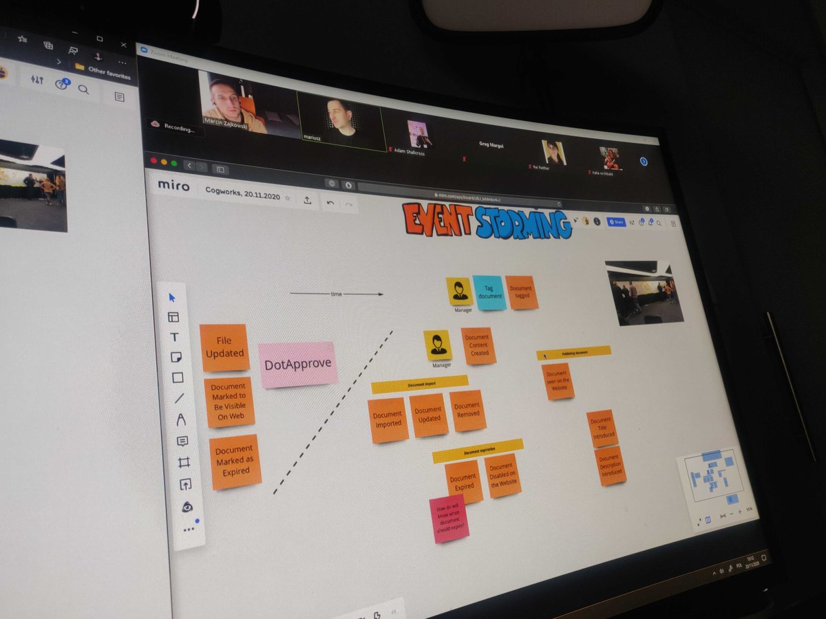 cogworks's tweet image. We came together with @mariuszgil this week for an Event Storming workshop! 💻

As always, @MiroHQ (the whiteboard for distributed teams) did a wonderful job of displaying our ideas (and hosting our team challenge) in real-time...💭

#RemoteWorkshops #TeamWork #Collaboration🤗