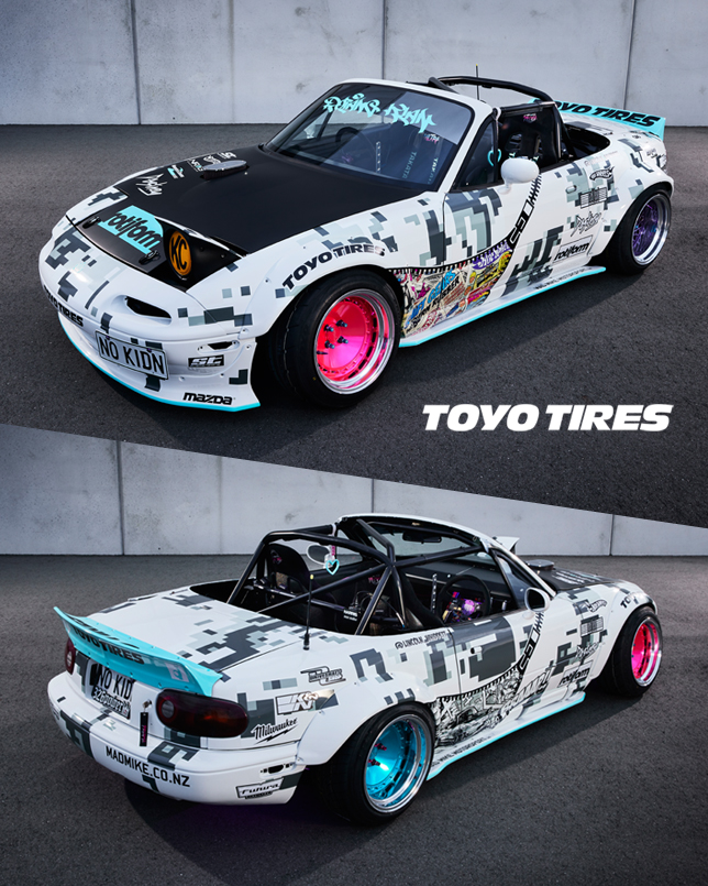 toyotires_uk's tweet photo. Bringing new blood into the fold.
Whiddett has unveiled his first drift machine #N0KIDN, made with Mad Mike and himself.
Details: https://t.co/4n3xiGYIBR
#toyotires_uk #toyotires #teamtoyo #MADBUL #RotangKlan #drift #proxes #R1R #mazda #mx5 #miata #miatagang #jdm #madmike https://t.co/IkHkR5zQzA