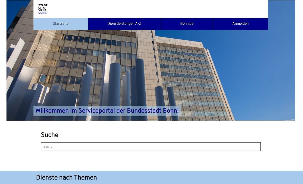 Über ein #Serviceportal erhalten Bürgerinnen und Bürger #digital Zugang zur Stadtverwaltung #Bonn. So kann man u.a. einen Bewohnerparkausweis online beantragen oder seinen Wohnsitz an- und ummelden. Das Angebot soll weiter ausgebaut werden. Infos unter bonn.de/pressemitteilu…