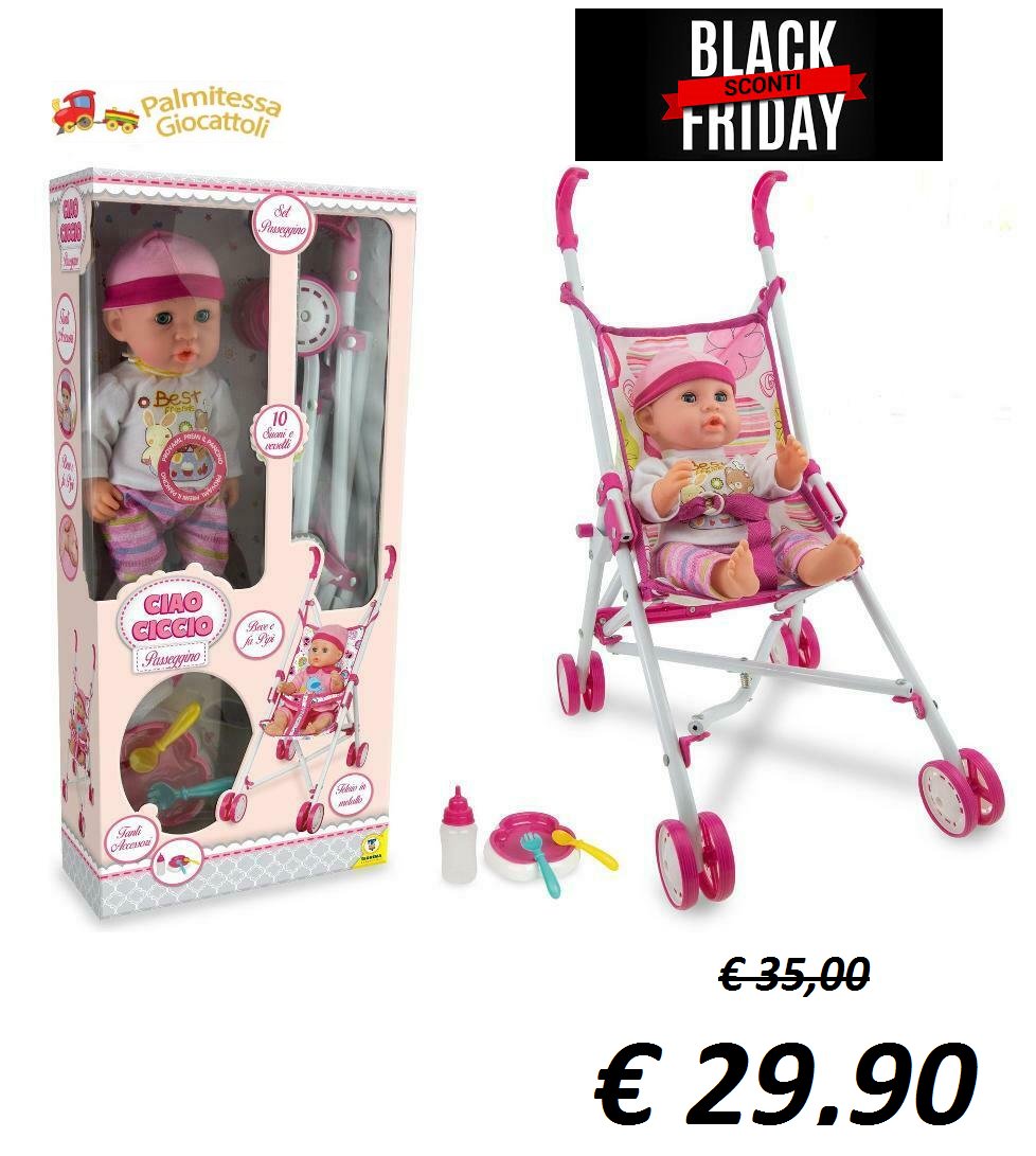 palmigiochi's tweet photo. ◼️ BLACK FRIDAY ◼️
😍 PASSEGGINO + BAMBOLA BEVE E FA PIPI' € 29,90 😍
✅ SOLO DA PALMITESSA GIOCATTOLI FINO AL 28/11 ✅ https://t.co/CELpu410Mt