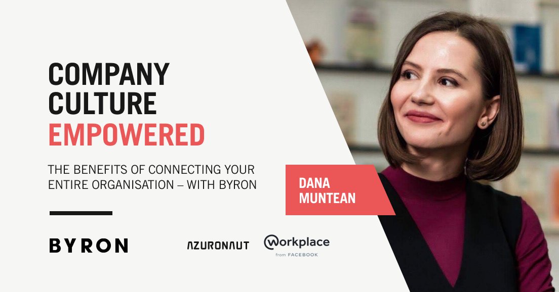 Increase revenue by up to 4x with a good company culture*

Dana Muntean, leading @workplacefromFB Client Partner will share her experience of connecting organisations and the importance of culture.

Webinar – 15/12 10am GMT
lnkd.in/dcXvzh8

*JP Kotter, JL Heskett, 1992