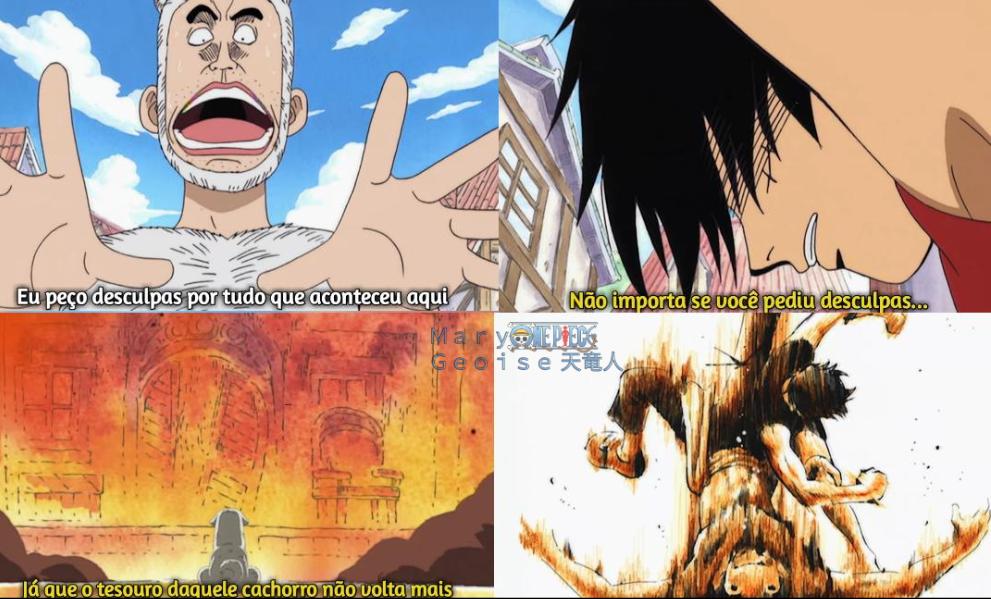 MGeoise's tweet image. Uma das cenas mais marcantes no anime, Luffy defendendo o cachorrinho e mostrando que é brabo desde cedo.
#ONEPIECE 

facebook.com/marygeoise/