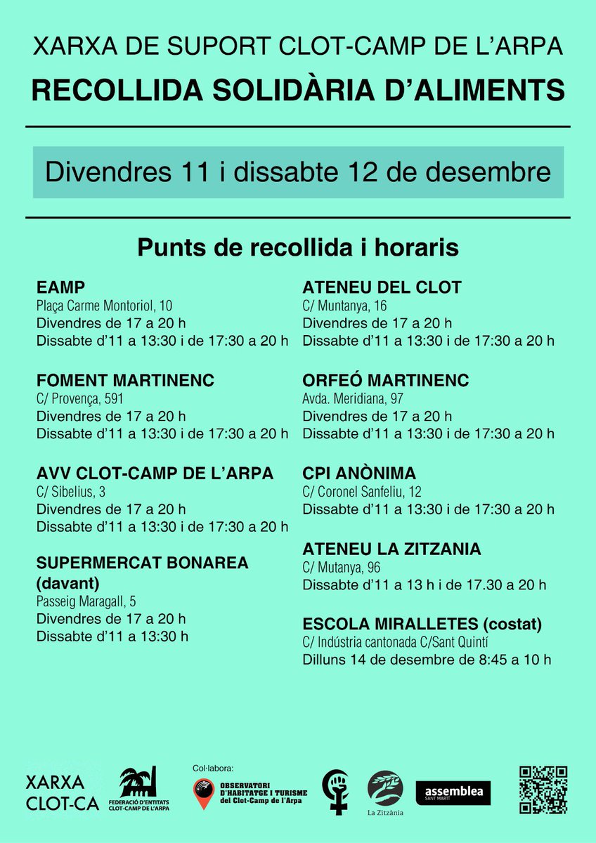 Xarxa_Clot_Ca's tweet photo. ⏭ Envieu els dos cartells a tots els vostres grups d’escoles, treball, familiars, d’amigues... 

⏩ Cal que aquesta informació arribi a totes les llars del Clot Camp de l’Arpa. 

➡️ Hem de ser moltes les qui demostrem la nostra solidaritat! https://t.co/47XCkiPC6r