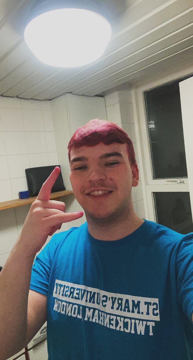 stmaryssu's tweet photo. As you amazing bunch have raised over £500 for Movember, our very own @SMSUStudentLife has dyed his hair pink! 👏😍

Watch the full transformation here! ➡️ https://t.co/uf8pWgdg7N https://t.co/GHFgymNcYG