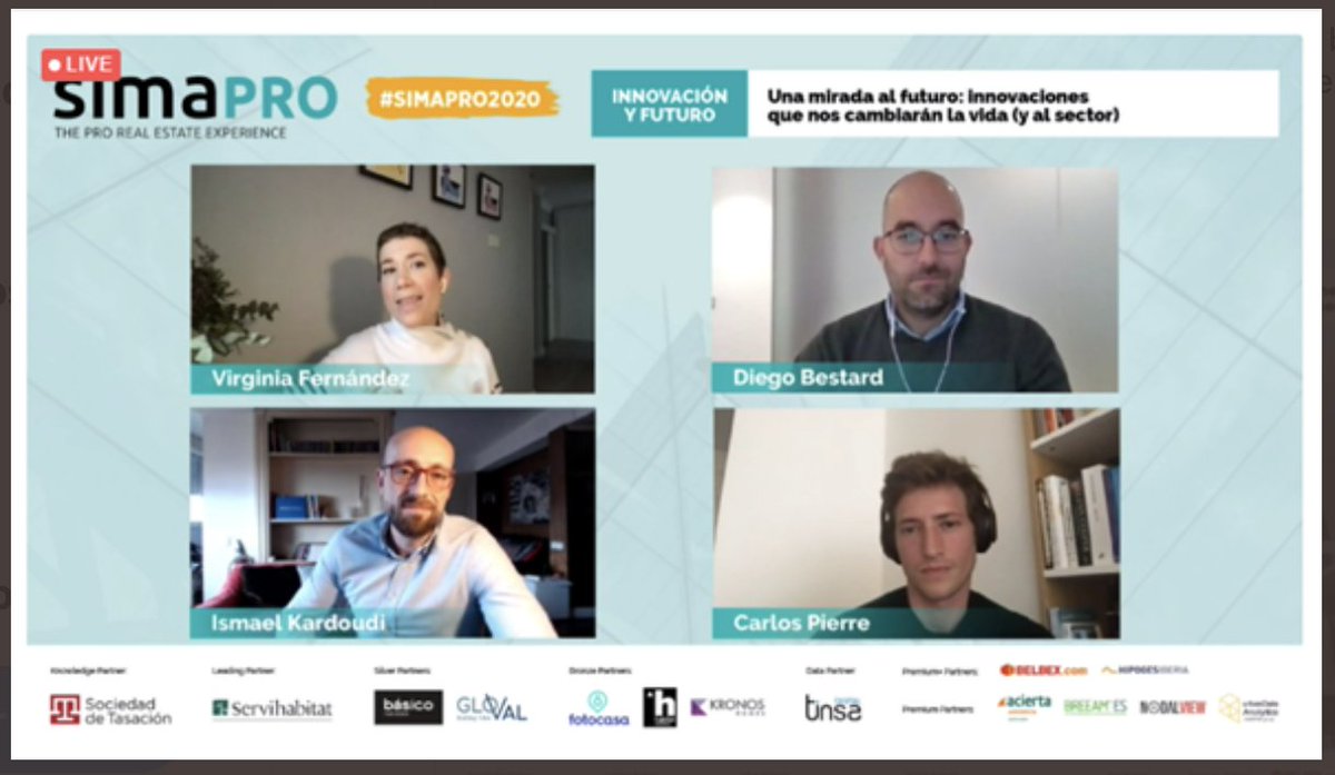 IsmaelKardoudi's tweet photo. Ayer tuve el placer de participar como panelista en #SIMAPRO2020 organizado por @simaexpo, junto con @virginia_fdez de @WIRES_Spain, @DiegoBestard de @urbanitae y @CarlosPierretri de @badi. Gracias por hacerlo tan fácil y espero que colaboremos de nuevo próximamente! @fotocasa https://t.co/e3BKWmKMPE