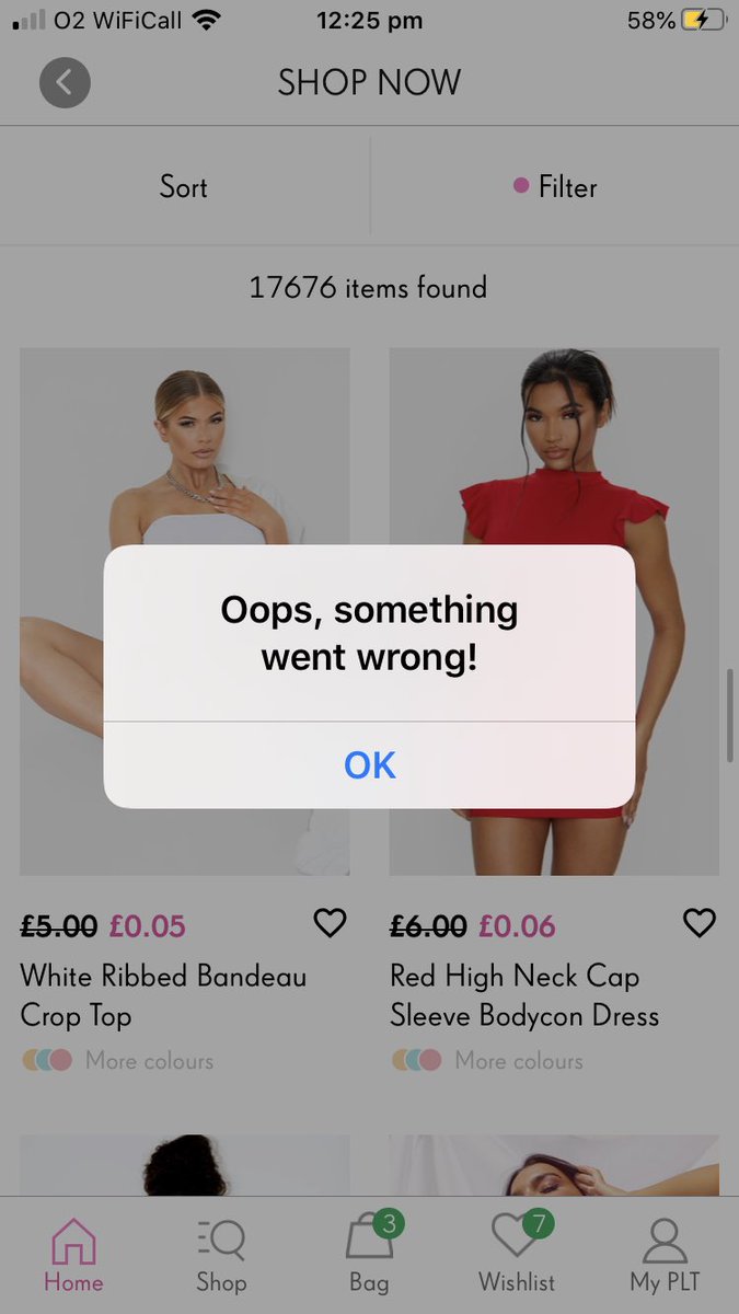 torispencx's tweet photo. @UmarKamani @OfficialPLT This is all that’s coming up on my app.  I can’t get to any of the clothes because this comes up every second :((( https://t.co/zCczuEVv2e