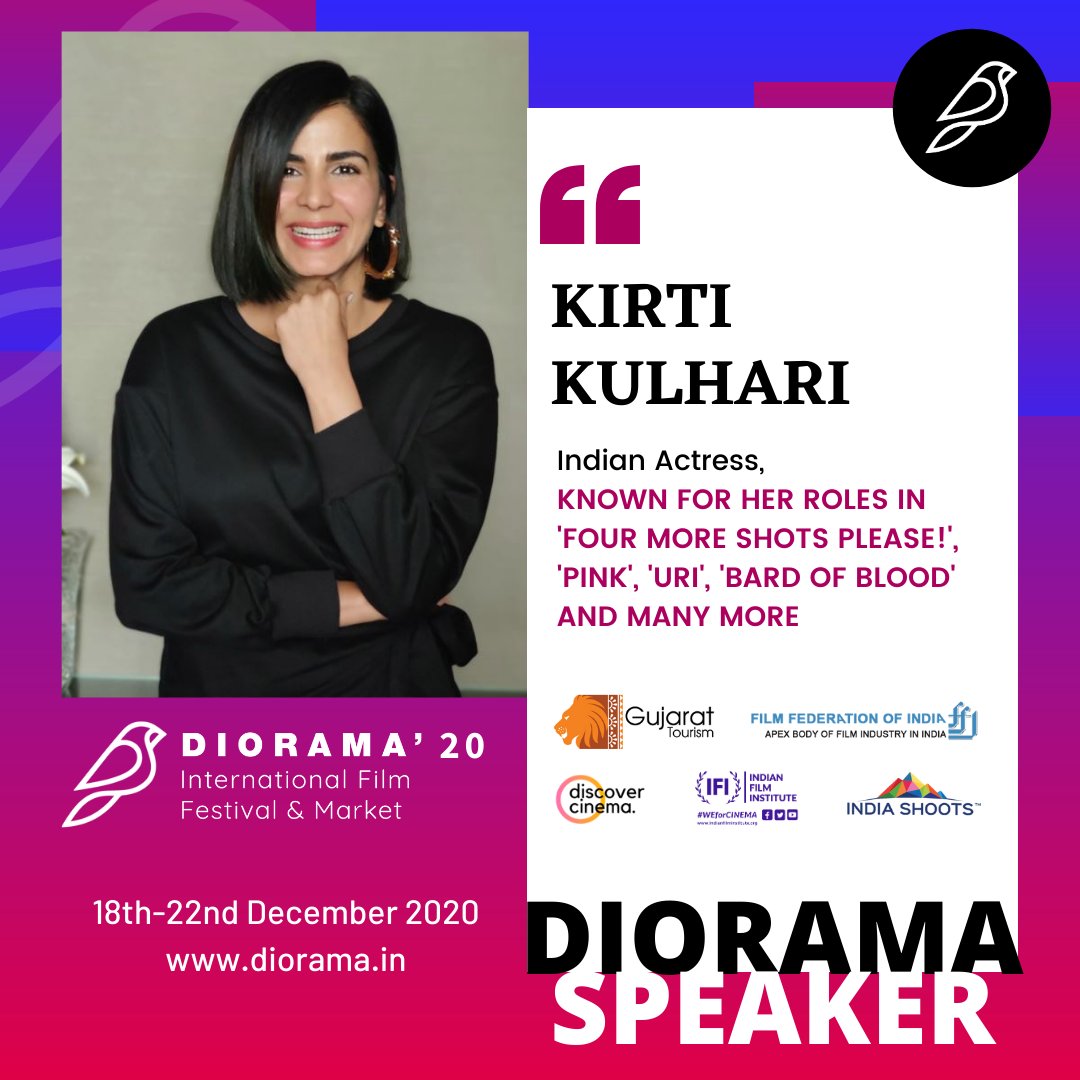 Presenting <a href="/KirtiKulhari/">Kirti Kulhari</a>. Catch her live at Diorama 2020.
For more information: buff.ly/2QU8sQN
Diorama Film Bazaar Dates: 18th-22nd December 2020
#filmfestivals #Actor #filmmaker #filmmarket #speaker #Dioramaiff #weforcinema #diorama #film #movie #artist #workshop