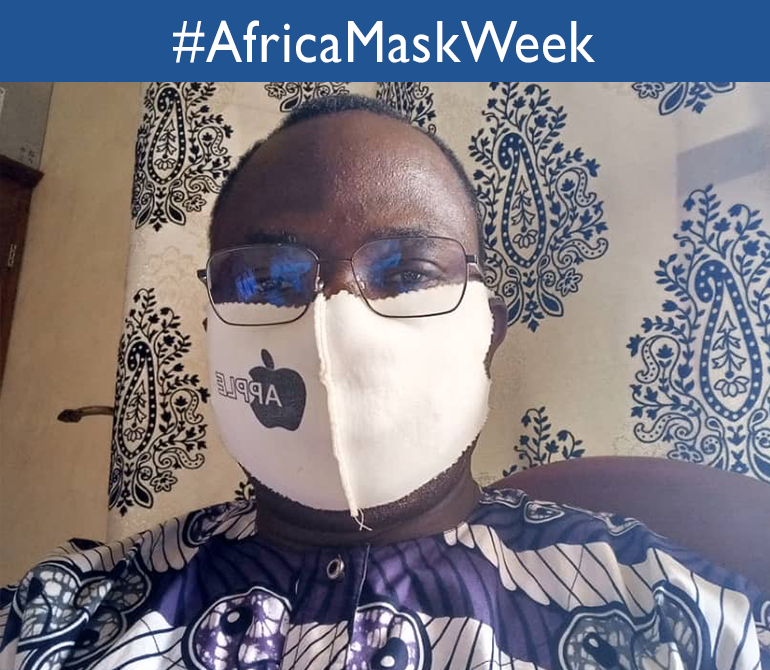 HRH2030Program's tweet photo. Dr. Pepin Miyigbena, our Capacity Building for #Malaria advisor in Central African Republic, joins #AfricaMaskWeek with this photo. He #WearsAMask to help stop the spread of #COVID19. #SafetyFirst
@Chemonics @PMIgov @PandemicAction @AfricaCDC @ResolveTSL @auyouthenvoy_ https://t.co/udBSTBjQUo