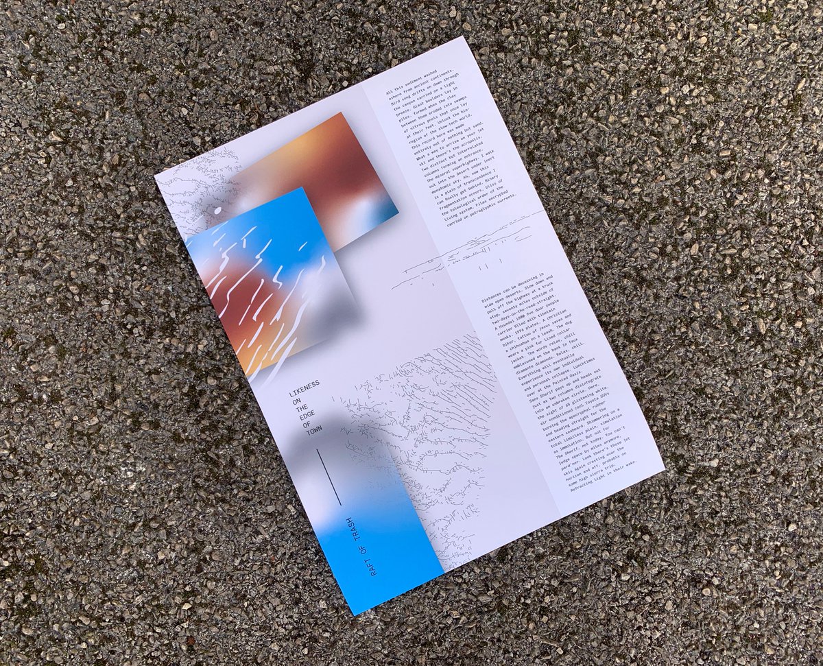 our new record 'Likeness on the Edge of Town' on @warmwintersltd has now been out for eight rotations of the sun. Thanks for everyone playing it and buying it. It's physical form is a poster by designer <a href="/thomisom/">Thom Isom</a> ~~ saddle up par'dner raftoftrash.bandcamp.com 🏜️