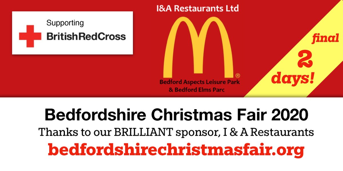 We are so grateful to McDonald's for their long-term sponsorship and for their support as the Fair went virtual this year.  Thanks to Terry and all the team at I&amp;A, we love working with you!  Keep shopping!  McDonald's - I&amp;A Restaurants Ltd #BedfordshireChristmasFair2020