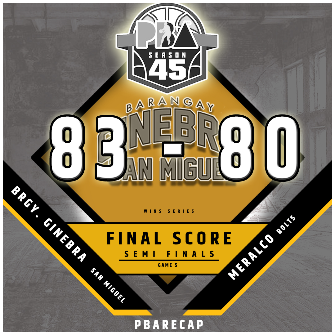 PBA Nov Nov 27 Friday
Watch it here: https://t.co/8g0prQ2gFD
Brgy. Ginebra 83 - 80 Meralco - FINAL SCORE
Brgy. Ginebra 55 - 59 Meralco - END OF 3Q
Brgy. Ginebra 33 - 31 Meralco - END OF 2Q
Brgy. Ginebra 17 - 14 Meralco - END OF 1Q https://t.co/kcL8cQu7D1