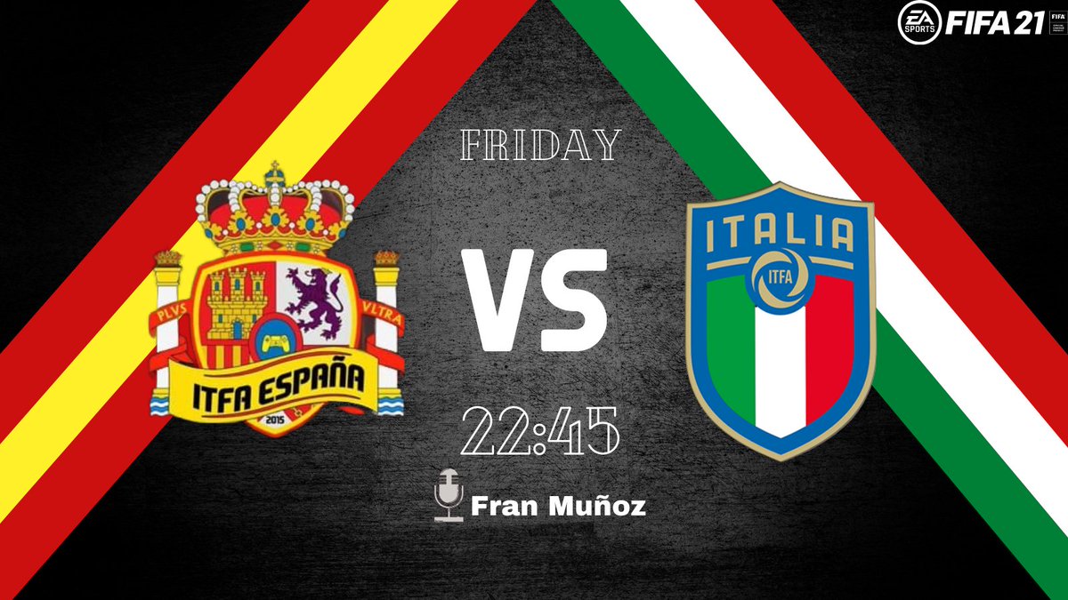 ⚽| FRIENDLY MATCH DAY

🏆 | <a href="/ITFAIndependent/">ITFA - Independent Telefootball Association</a>  
🆚 | @ITFASpain  
🕚 | 22:45 PM

📺 | twitch.tv/mrtristan71

🇮🇹🇮🇹🇮🇹#FORZAZZURRI <a href="/RobyAmbra77/">Roby_ambra77</a> 🇮🇹🇮🇹🇮🇹