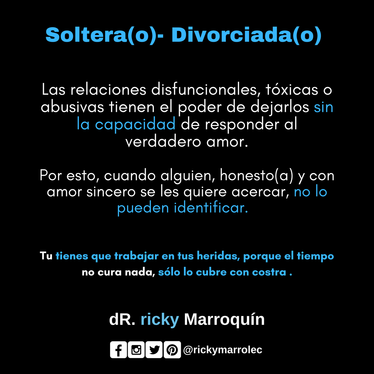 rickymarrolec's tweet photo. El tiempo no cura nada, sólo lo cubre de costra. Por esto, es tu responsabilidad, trabajar en tus heridas emocionales, para poder tener, relaciones funcionales. https://t.co/rZi1vW1BqU
