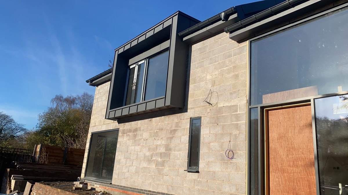 It's Friday again! We hope you aren't all feeling too deflated after the 'tier' announcement yesterday.
Here are some photos from a project we are working on in Telford. The window box and roof are Greencoat Mountain Grey, gorgeous against that clear blue sky!