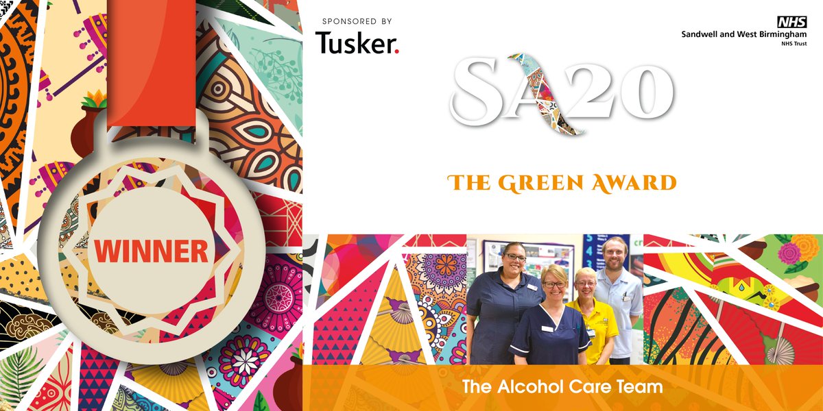 SWBHnhs's tweet photo. The Green Award, kindly sponsored by @Tuskerdirect, this year goes to The Alcohol Care Team for their ongoing devotion to green and environmental issues. Congratulations team! #SWBHawards20 #SWBSA20 https://t.co/YOulXAEZS1