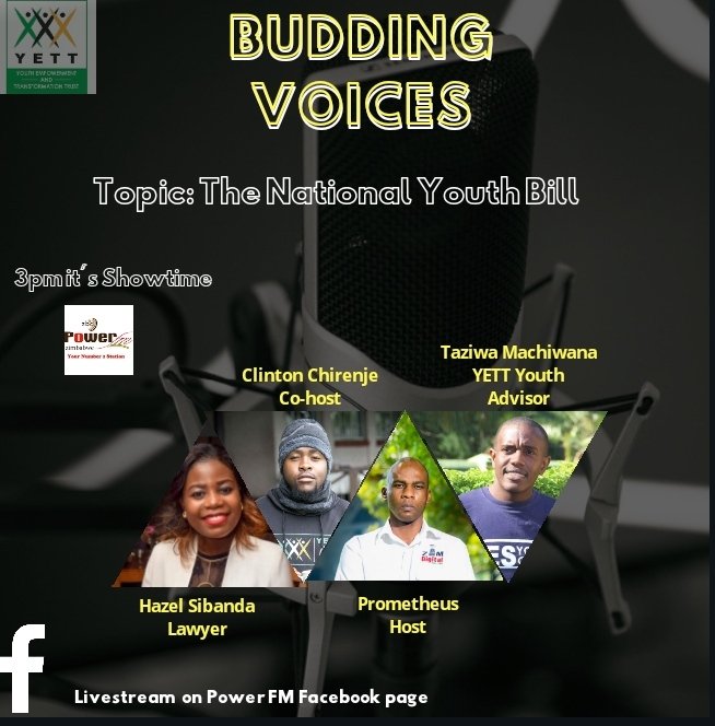 YetTrust's tweet photo. It's going down today from 3pm-4pm on PowerFM. Grab your earphones, set the frequency to 93.3 just do what you have to do for you not to miss this. Budding Voices is back with a bang with 'The National Youth Bill' and why a young person should care. 
#YouthEngage
#BuddingVoices https://t.co/pVPdWpi1YO