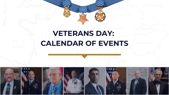 If you missed any of our #virtualevents for #VeteransDay, you can still watch the videos on our website! Watch the full #interviews and #webinars with the #MedalofHonor Recipients here: buff.ly/3lZAKZv