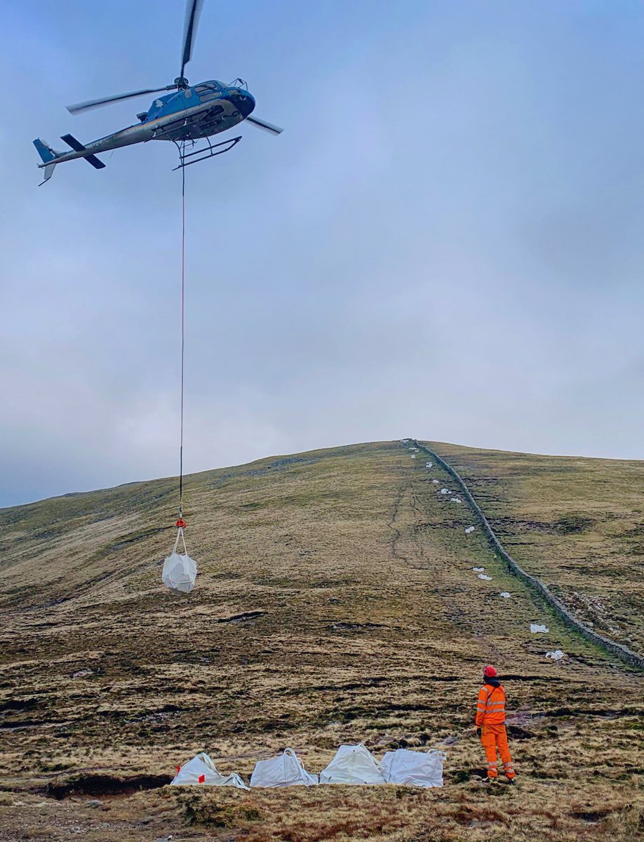 NTMournes's tweet photo. #MendingTheMournes! 3.4km of path to mend, 190tons of granite heli-lifted in. Thanks to @daera_ni funding and our Ranger and volunteer team, we can get started on more #SlieveDonard path repairs! #EveryoneNeedsNature @NationalTrustNI @nationaltrust https://t.co/HRhzOWAO6P