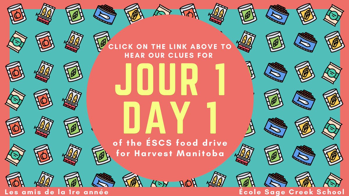 MmeKlowak's tweet photo. Here is the link of clues for DAY 1 of the #SageCreekLRSD food drive for @harvestmanitoba! Can you guess what item we will be collecting on Tuesday? Good luck! Bonne chance! #ESCSgenerosity
https://t.co/lETvfFyEOH https://t.co/jmzXYTOgRD