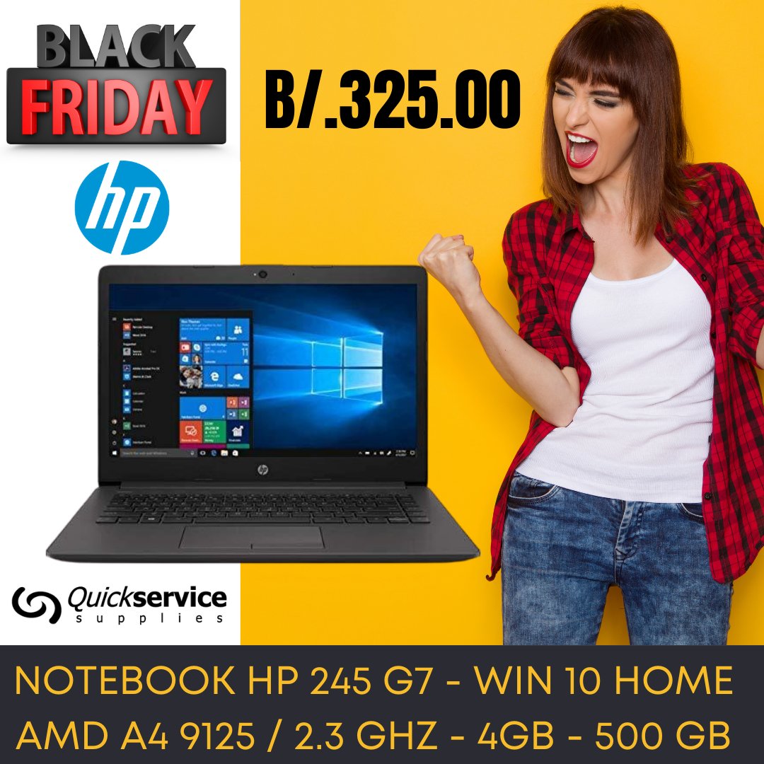 quickpanama's tweet image. No se quede sin su Laptop 😜
Oferta de Black Friday
Notebook HP 245 G7
Precio: B/.325.00 + ITBMS = B/.347.75
Hasta Agotar Inventario
#notebook #laptop #computadora #computadoraportatil #hp #blackfriday #blackweek #panama #lachorrera #arraijan #chiriqui
ow.ly/p5g050Cwp1a