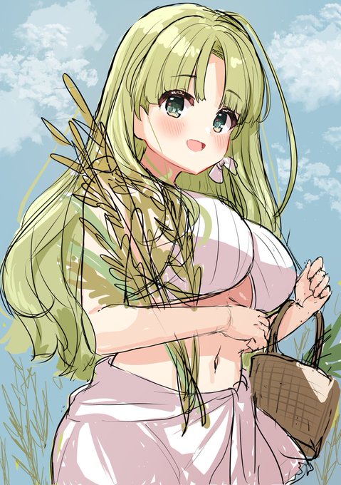 このあと触手の神様に生贄として捧げられるタイプの村娘ちゃんラフ 