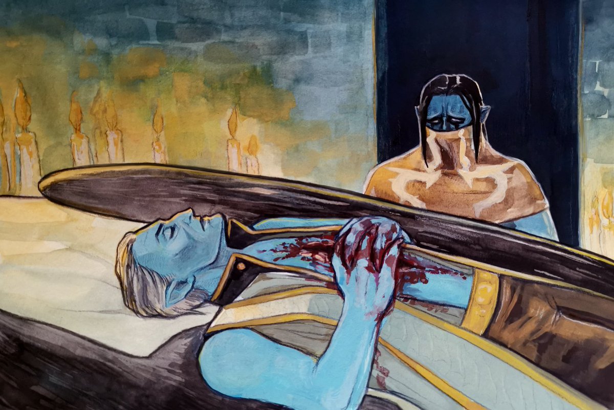 traktorove's tweet photo. I discovered gouache :P
And now I'm painting some sad blue boys... Yay, Another Legacy of Kain fanart!
.
#legacyofkain #raziel #janosaudron #gamefanart #gouachepainting #painting #traditionalart #vampire https://t.co/jc9yLxtnmv