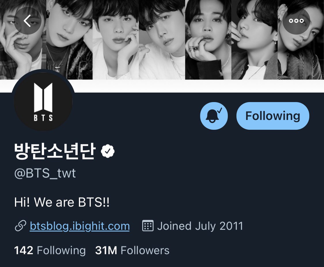 BTS_ARMY's tweet photo. They’ve reached 31 Million followers on @Twitter #BTS #방탄소년단 @BTS_twt 💜💜💜💜💜💜💜 #GrammyNominatedBTS https://t.co/iEFlvzFrfA