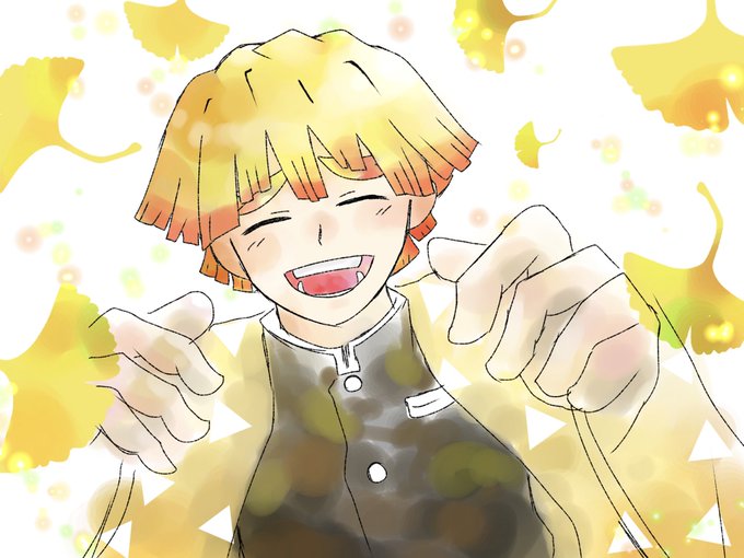 CさんがTwitterに投稿した我妻善逸(鬼滅の刃)のイラスト。