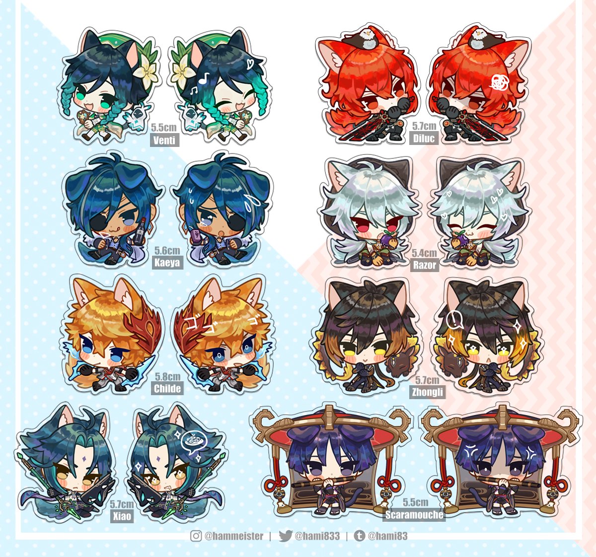 hamiyyun's tweet photo. (RTs help a lot, thank you! 🥺🙏)

Hello! I made Genshin Impact kemonomimi charms of some of the boys! Hope you would check them out in my store! 🙇‍♀️ Pre-orders end on Dec 12 (12PM GMT)!

https://t.co/JKpwETmK32 https://t.co/A5DdesS7dc
