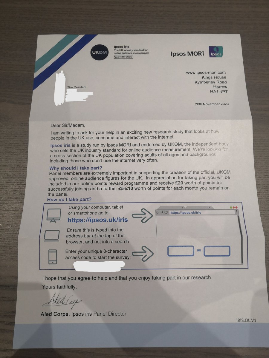 Just received this through the door, "oh, just a random survey about internet use" nope, much more terrifying than that!1/