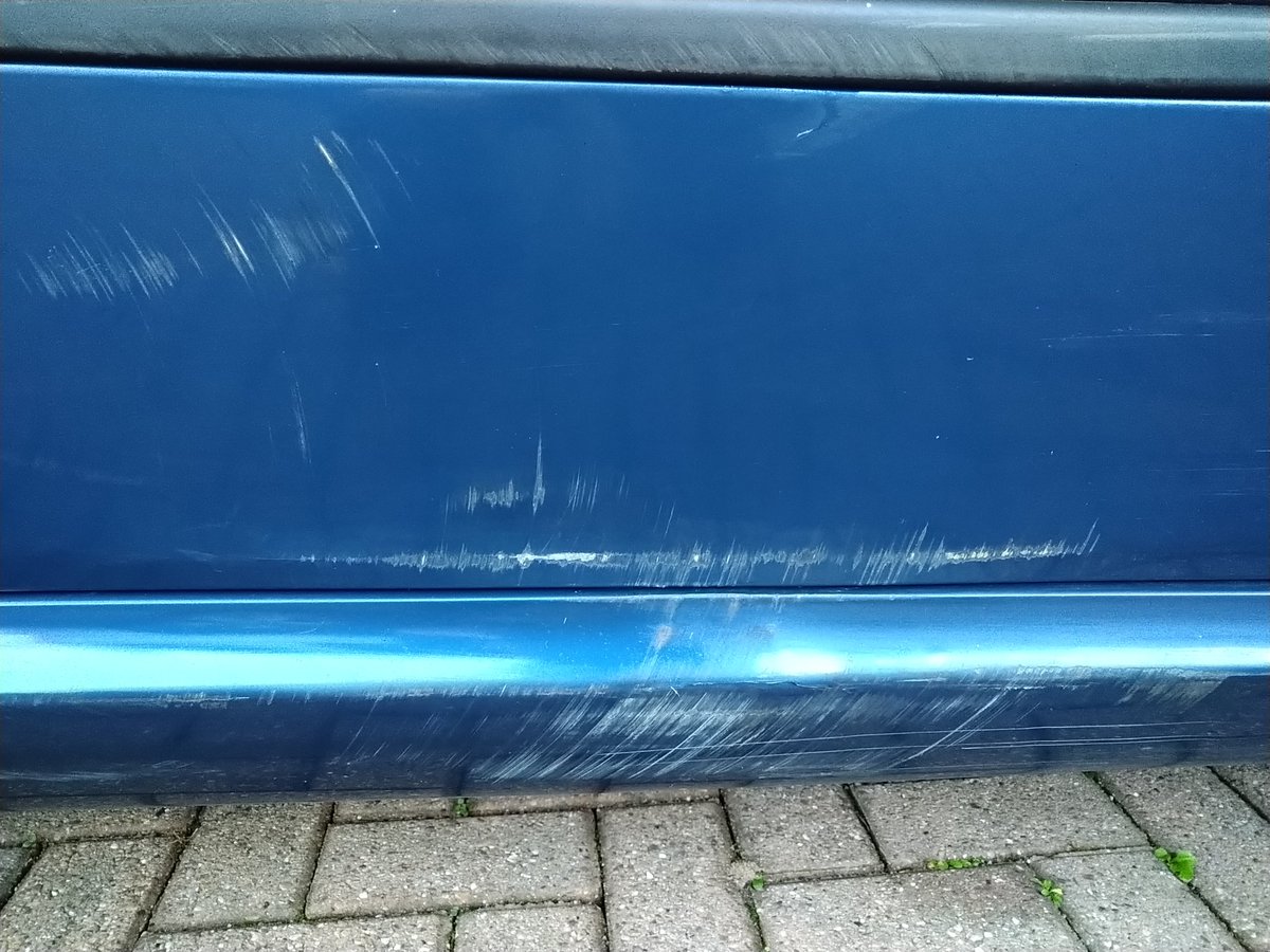 rockerblonde's tweet photo. Yesturday damage from being driven into in the morning on myy way to work looks much much worse before it got cleaned. #friday #dayafter #cars #moneypits #accident #scratch #scuff #ohwell #safe https://t.co/pE0Mk8RRNg
