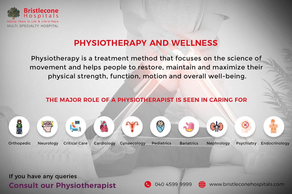 PHYSIOTHERAPY AND WELLNESS
#Bristlecone #BristleconeHospitals #Physiotherapy #Physio #Fitness #Physicaltherapist #Exercise #Wellness #Gym #Rehabilitation #Healthylifestyle #Sports #BestHospitalsInHyderabad #SuperSpecialityHospitalsInHyderabad #MultiSpecialityHospitalsInHyderabad https://t.co/PDn4id39Jc
