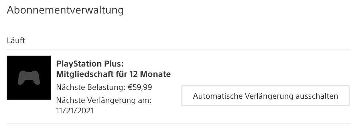 Studenten-Spar-Tipp: PS Plus immer nur im 12-Monate Angebot kaufen und anschließend automatische Verlängerung im SEN-Account sofort deaktivieren (siehe Bild). PS5 Besitzer bekommen die PS Plus Collection gratis on top. Bei Amazon für 45€ zu haben: https://t.co/2swPKuYJ5d* https://t.co/vvEdZda4s1