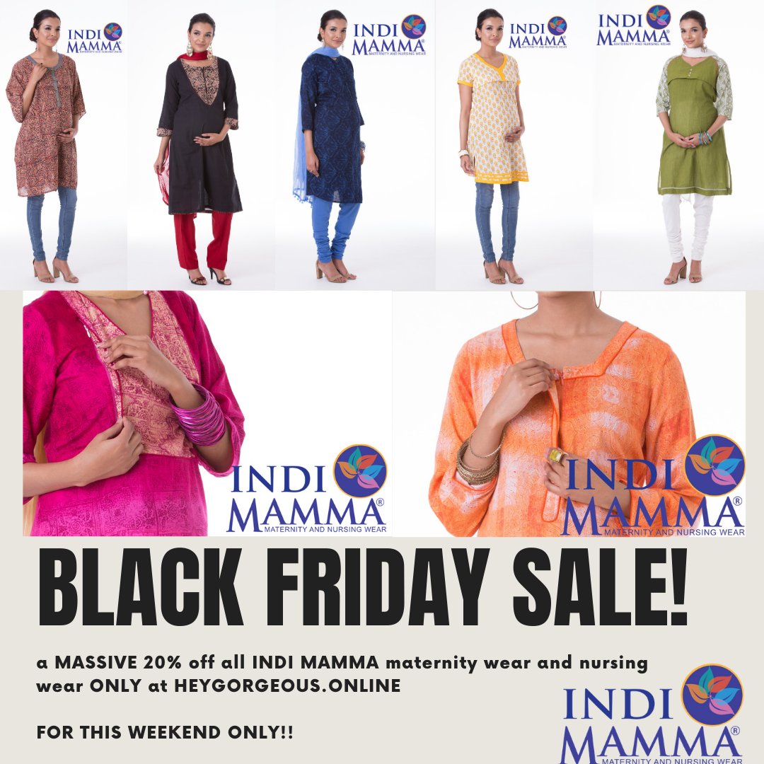 BLACK FRIDAY SALE!!!

a MASSIVE 20% off the Indi Mamma range of #AsianMaternityWear and #NursingWear ONLY at #RecommendAsian #HeyGorgeous heygorgeous.online/brand/indi-mam…

FOR THIS WEEKEND ONLY!!