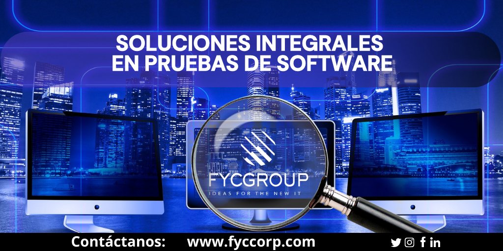 fycgroup's tweet photo. En FYC Group, las pruebas de software representan una de las actividades más importantes del #SDLC
Contáctanos:
Web: https://t.co/kzNjLNDWCN
#SoftwareTesting #PruebasdeSoftware #CalidaddeSoftware #TestingFactory #Testing #ITConsulting #DesarrollodeSistemas #Outsourcingservices https://t.co/M01tGBfFRF