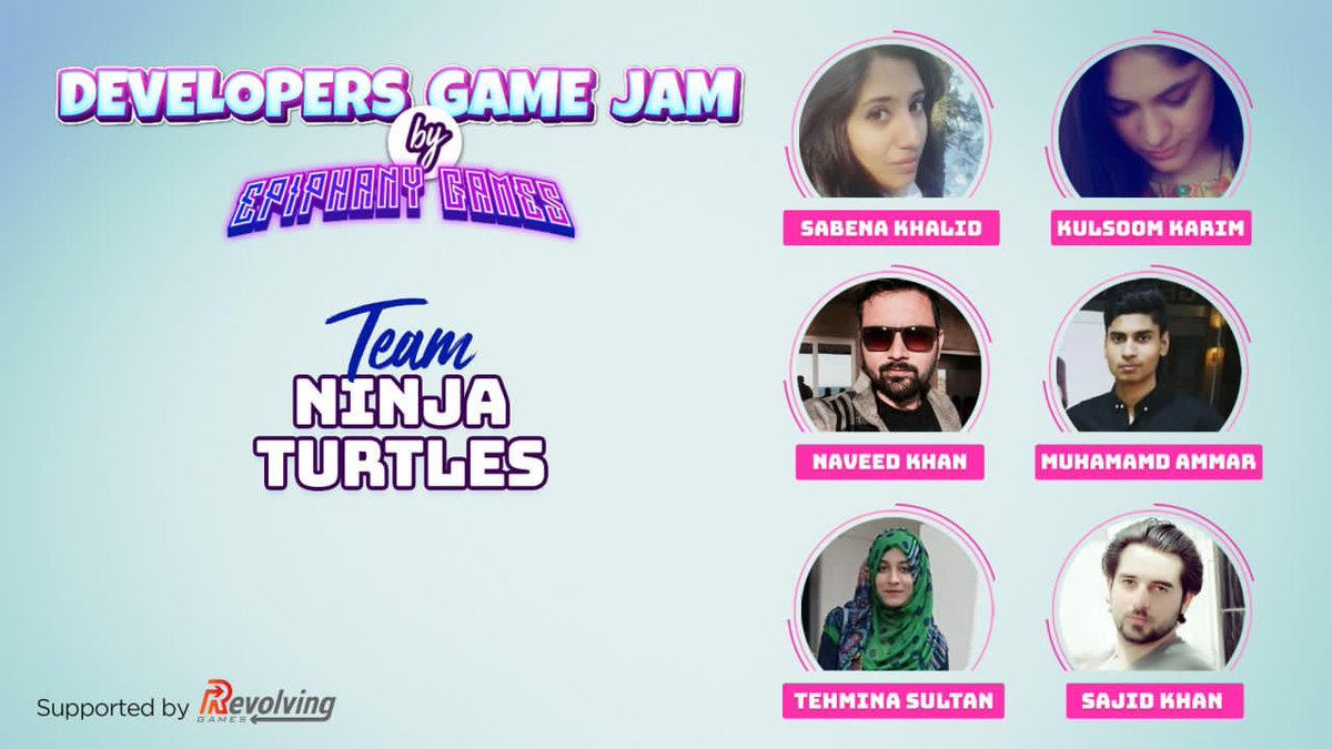 epiphanypk's tweet photo. Gather around, everyone!

Introducing our thirteenth participating team, Ninja Turtles.

#developersgamejam #epiphanygames #epiphany https://t.co/f6jqas1puf