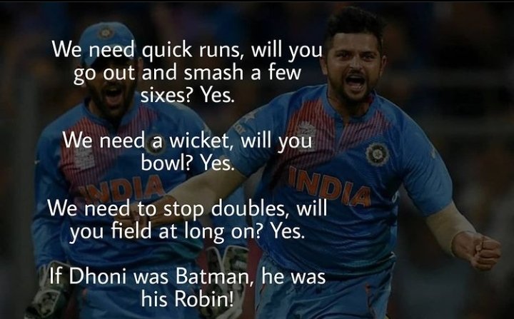 ayushindore7's tweet photo. @NLWC07 @ImRaina 
#HappyBirthdaySureshRaina  #greatplayer 
The true gentleman of Cricket .💯 https://t.co/MB8SWLElmi