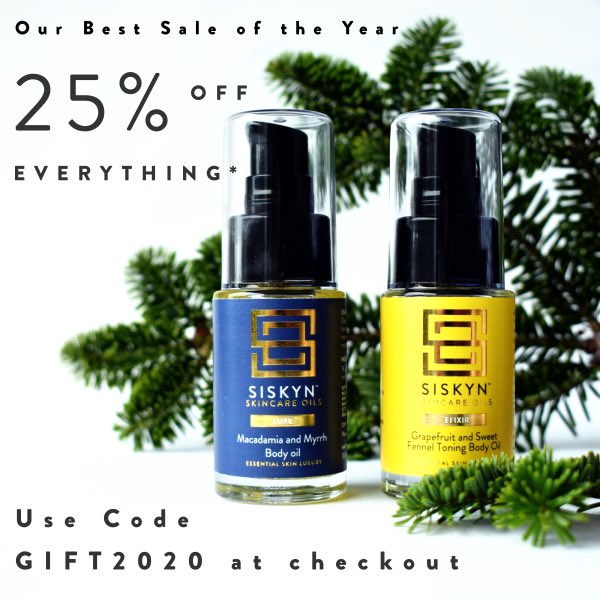 Our biggest sale of the year - 25% off everything - use code GIFT2020 at checkout siskyn.co.uk
