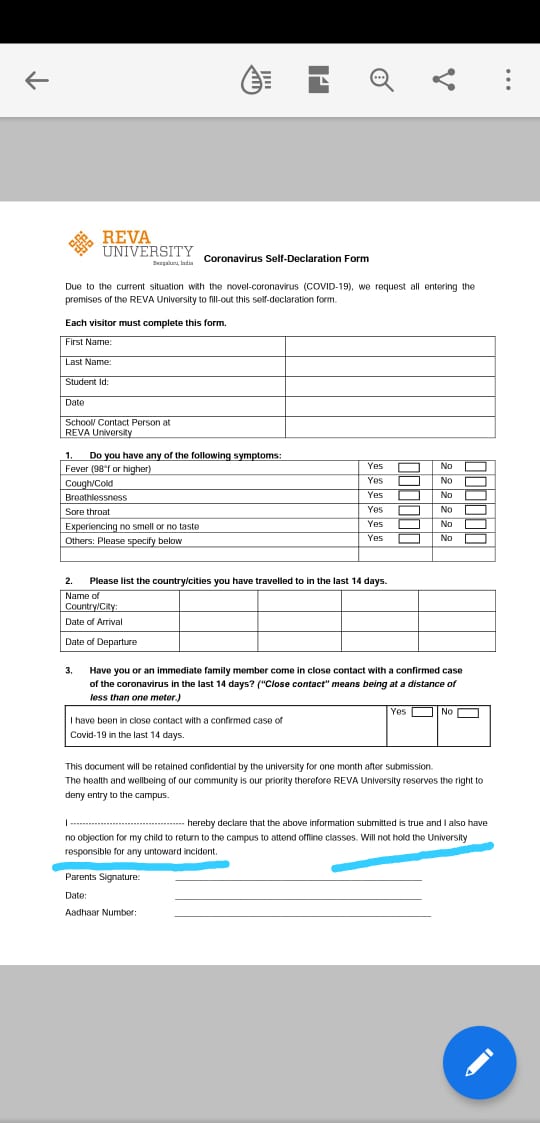 Dashika2's tweet photo. Very well played .... 
So even if we die they dont give a damn its not their responsibilty .....for exam this form is must..wow what a master stroke.@drpshyamaraju 
@ndtv 
#revaitesagainstofflineexam
@CMofKarnataka 
@BSYBJP 
@DKShivakumar 
@drashwathcn 
@aajtak 
@tv9kannada https://t.co/RBpKp8J3PS
