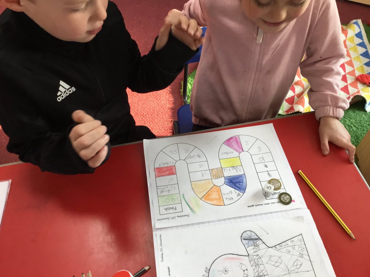 TJPrimary's tweet photo. As part of our Magic Toymaker topic Year 2 have been designing their own board games. When we finished we had a go at playing with our friends. Lots of fun for all 🎲 #tjipc #tjDT #tjyeartwo https://t.co/hIhqg4ddRU
