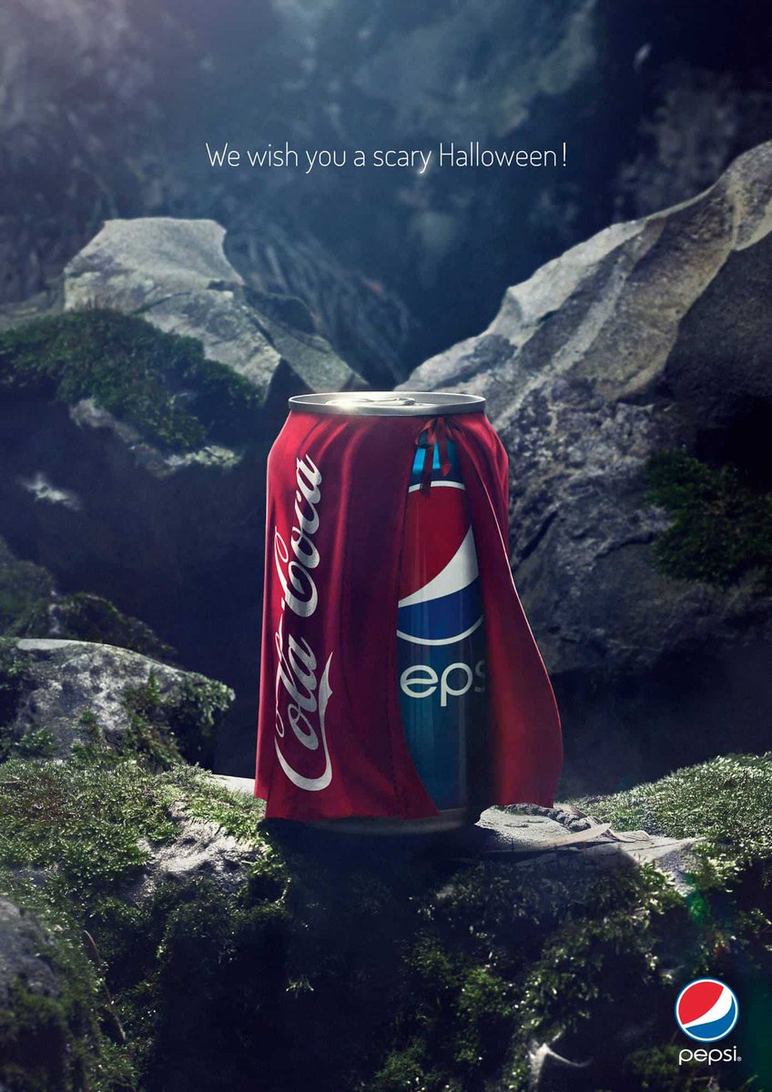 PEPSI VS COCA I particularly loved Coca Cola's effortless clapback. BMW did the same to Mercedes... plagiarism is allowed at Halloween